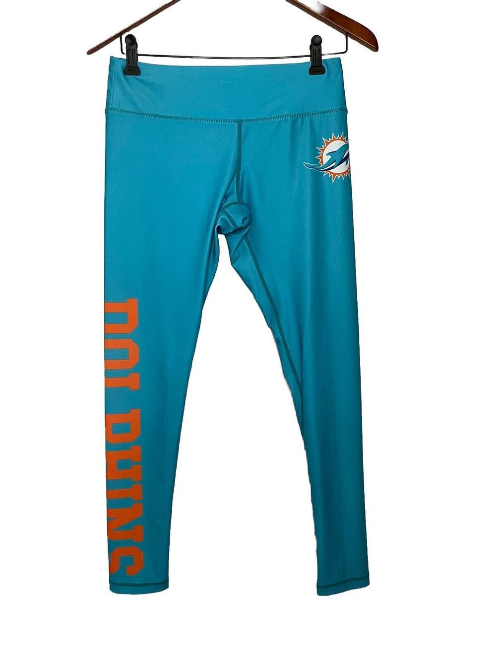 NFL Team Apparel Miami Dolphins Leggings Pants Womens Medium Teal Logo